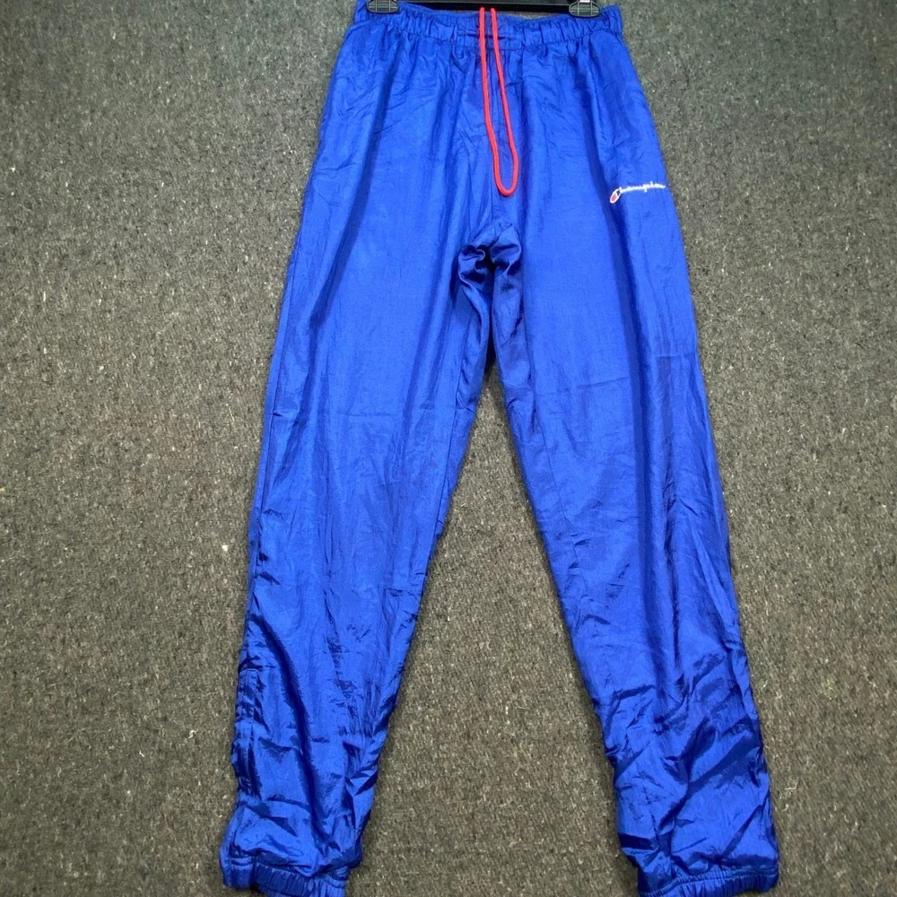 Champion Retro Sportswear Mens M Blue Nylon Windbreaker‎ Track Pants
